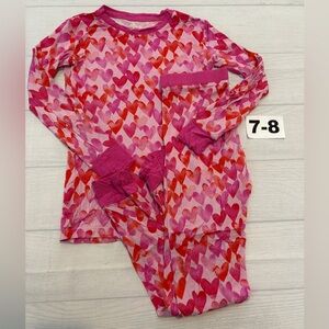 Little Sleepies Pink and Red Heart Pajama Set
